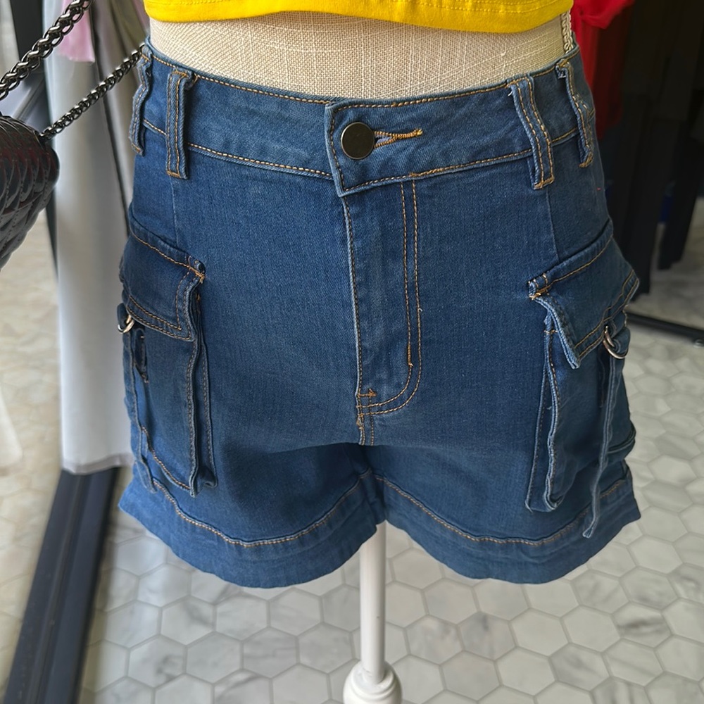 Women’s denim shorts.